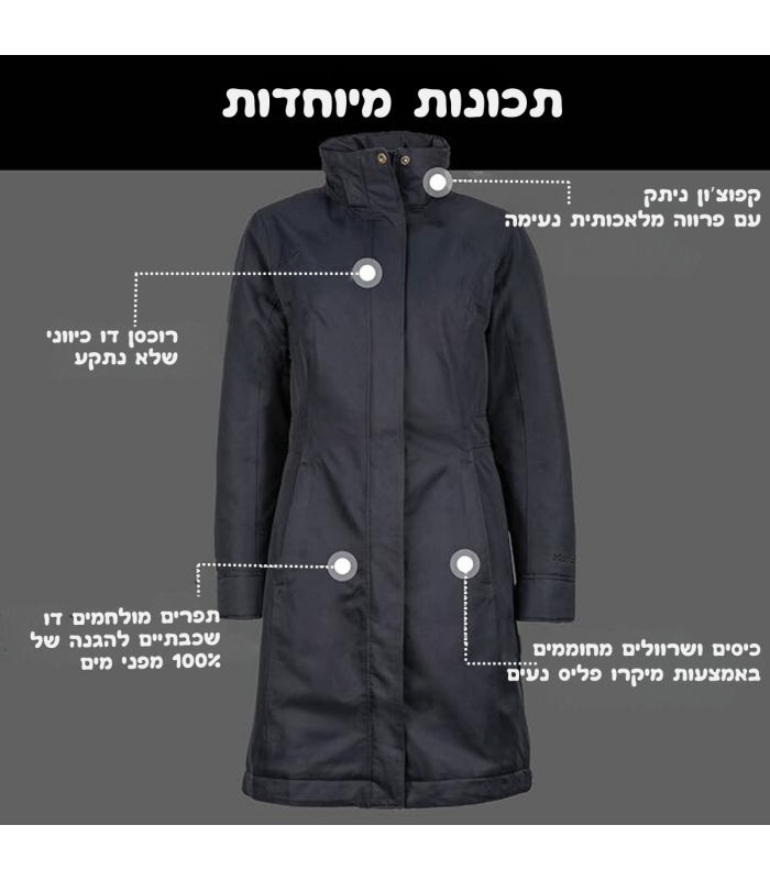 מעיל פוך נוצות סופר חם לנשים Chelsea Coat